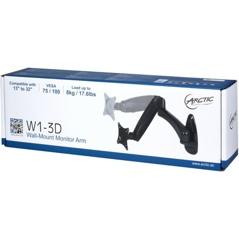 Wandhalterung für 1 Monitor bis 109cm 43" 8kg ARCTIC W1-3D black – Bild 5