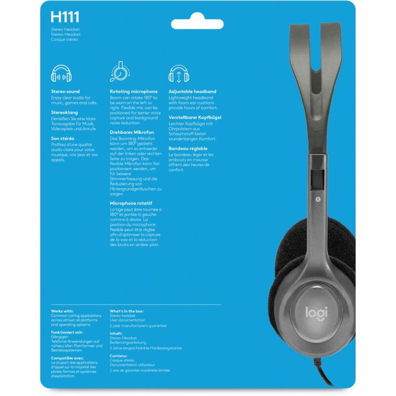Logitech H111 Stereo Headset On Ear Kabelgebunden – Bild 6