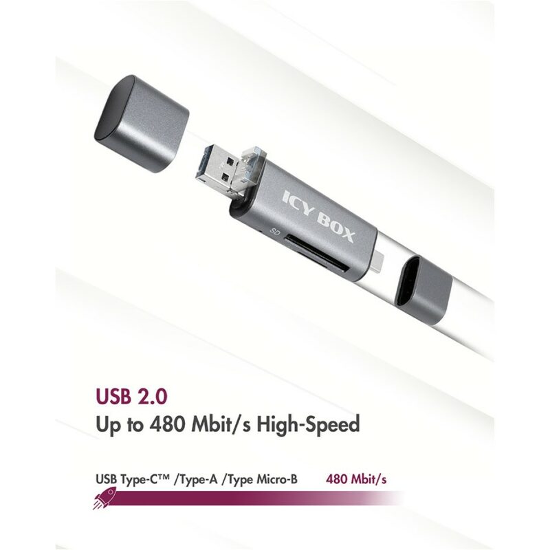 CardReader USB SD/MicroSD (TF) USB 2.0 Card Reader mit Type-C & -A und OTG – Bild 4