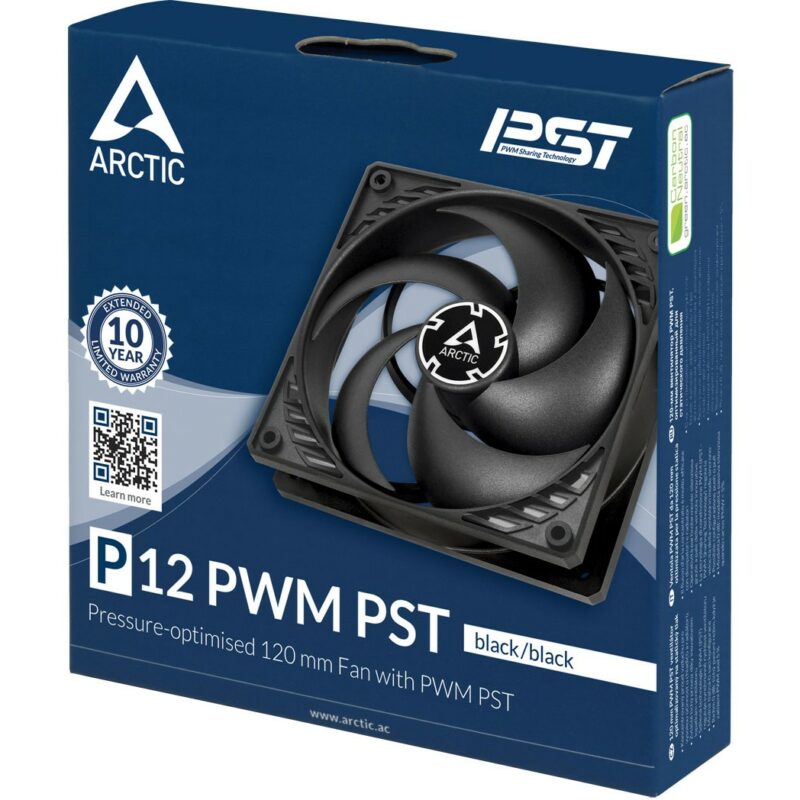 120mm Arctic Cooling P12 PWM PST black/black – Bild 6