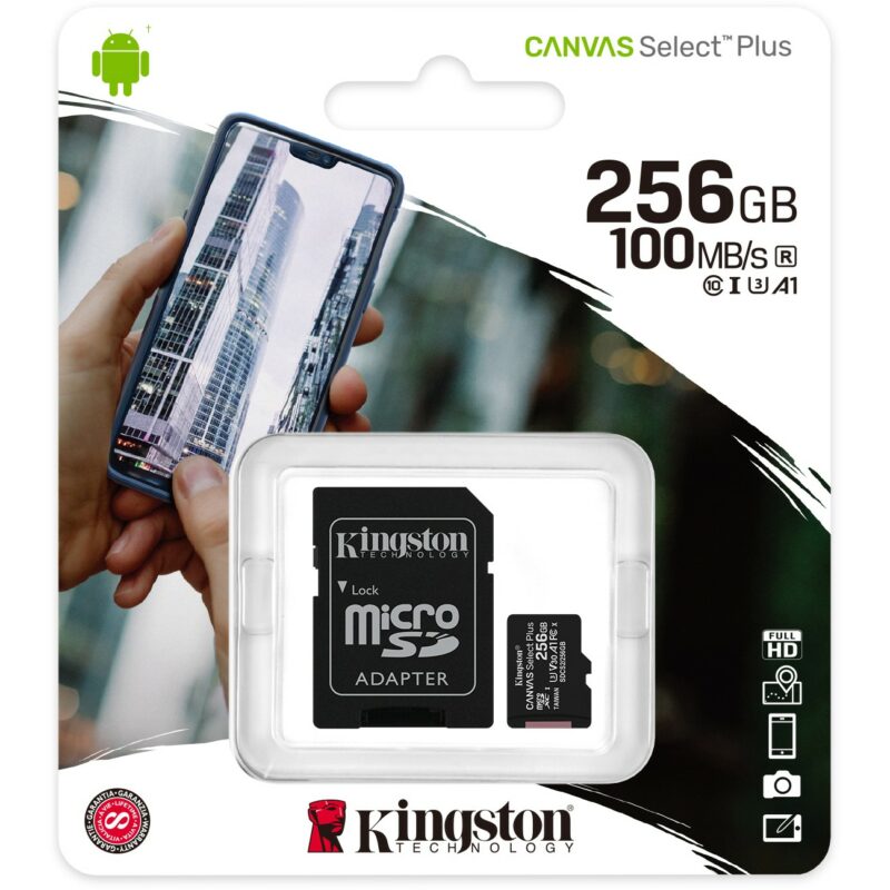 256GB Kingston Canvas Select Plus MicroSDXC 100MB/s +Adapter – Bild 6