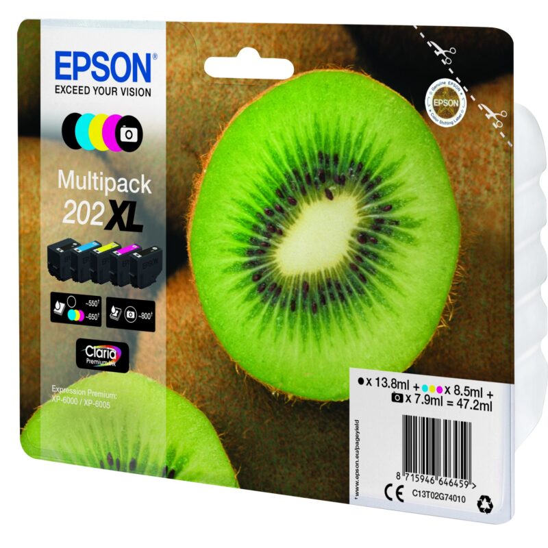 "Epson Tinte 1LB Multipack 5-farbig 202XL Kiwi Clara Premium Ink" – Bild 4