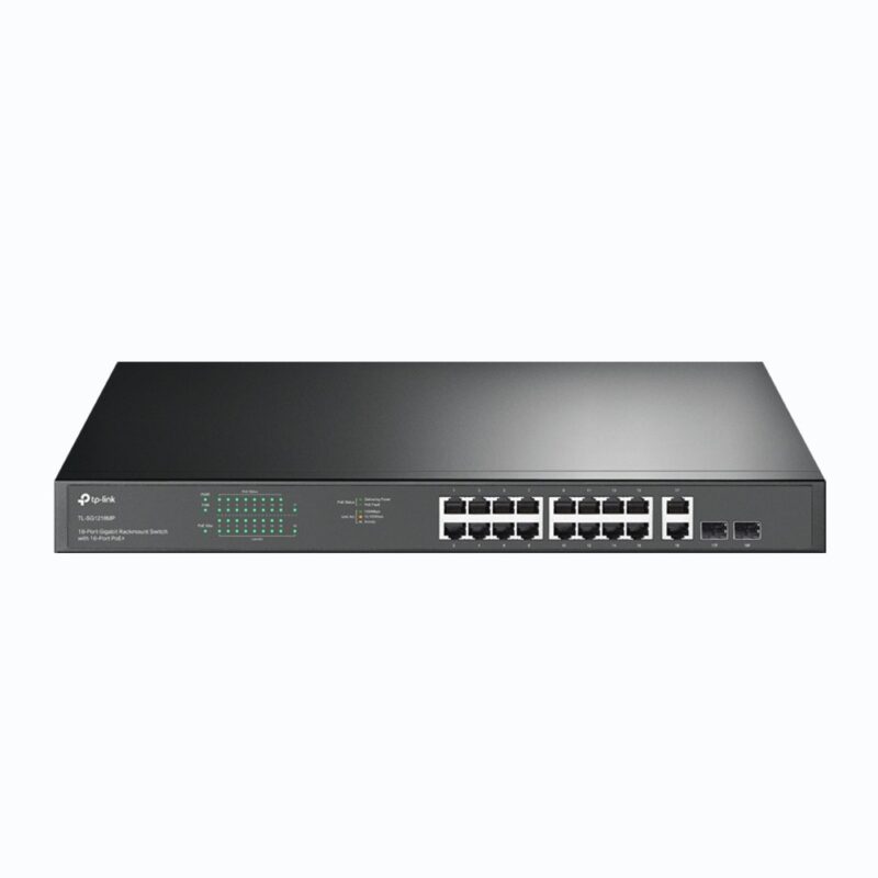 "TP-LINK SG1218MP - 18-Port Gigabit Rackmount Switch with 16-Port PoE+"