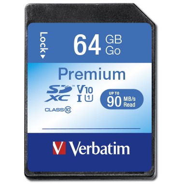 "CARD 64GB Verbatim SDXC Premium Class 10 retail"