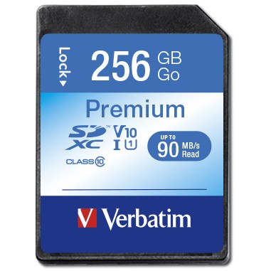 "CARD 256GB Verbatim SDXC Premium Class 10 extern retail"