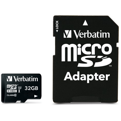 "CARD 32GB Verbatim Pro MicroSDHC 90MB/s +Adapter"