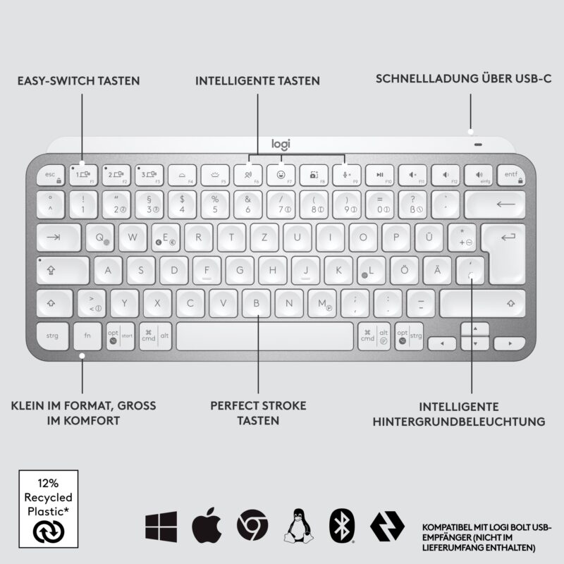 "Logitech MX Keys Mini MAC - Tastatur Hintergrundbeleuchtung" – Bild 8