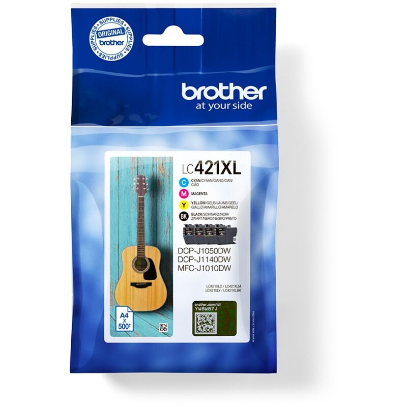 "Brother 4-pack of Black Cyan Magenta and Yellow 500-page high capacity ink cartridges for DCP-J1050DW MFC-J1010DW and DCP-J11"