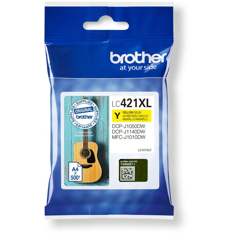 "Brother Tinte LC421XLY Gelb bis zu 500 Seiten ISO/IEC 24711"