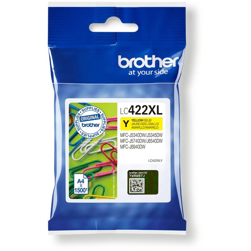 "Brother Tinte LC-422XLY Gelb bis zu 1500 Seiten nach ISO/IEC 24711"