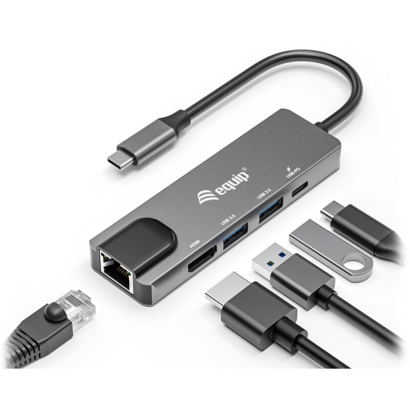 "Equip Dock USB-C->HDMI.2xUSB3.0.GbE.100WPD 25cm si" – Bild 4