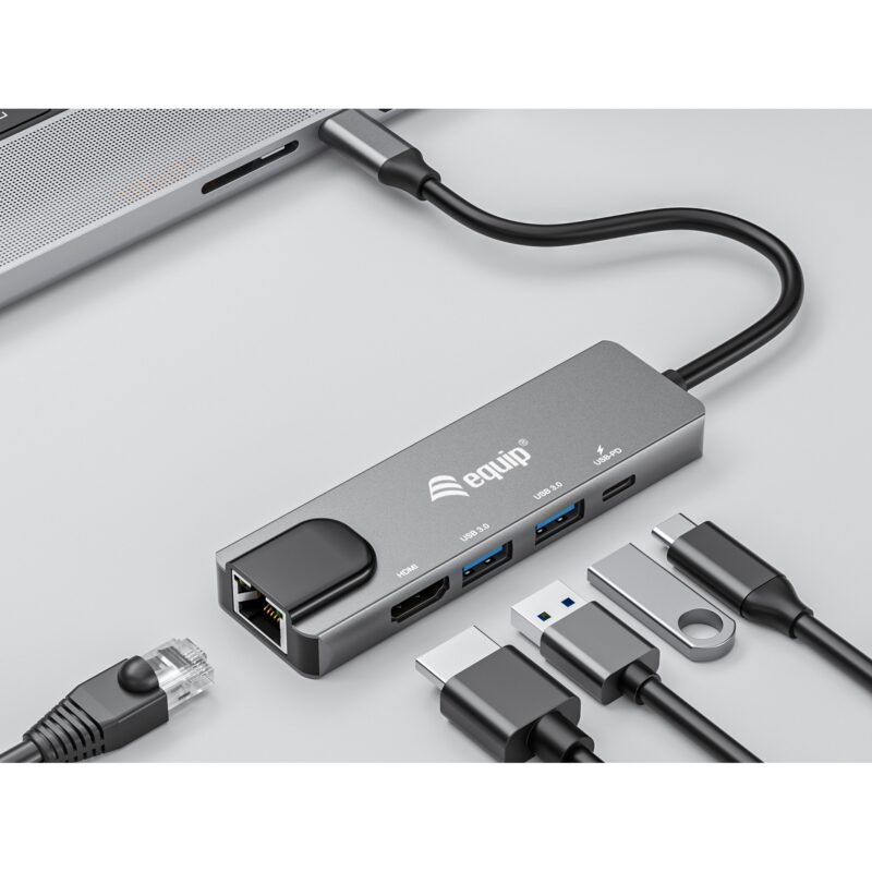 "Equip Dock USB-C->HDMI.2xUSB3.0.GbE.100WPD 25cm si" – Bild 5