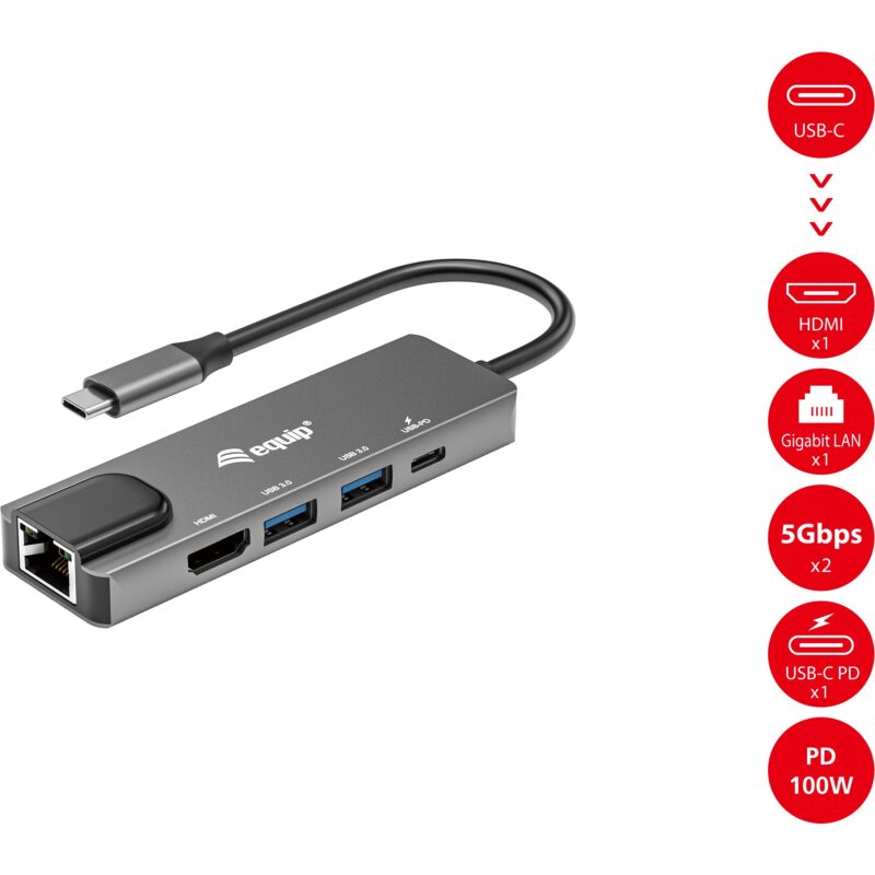 "Equip Dock USB-C->HDMI.2xUSB3.0.GbE.100WPD 25cm si" – Bild 9