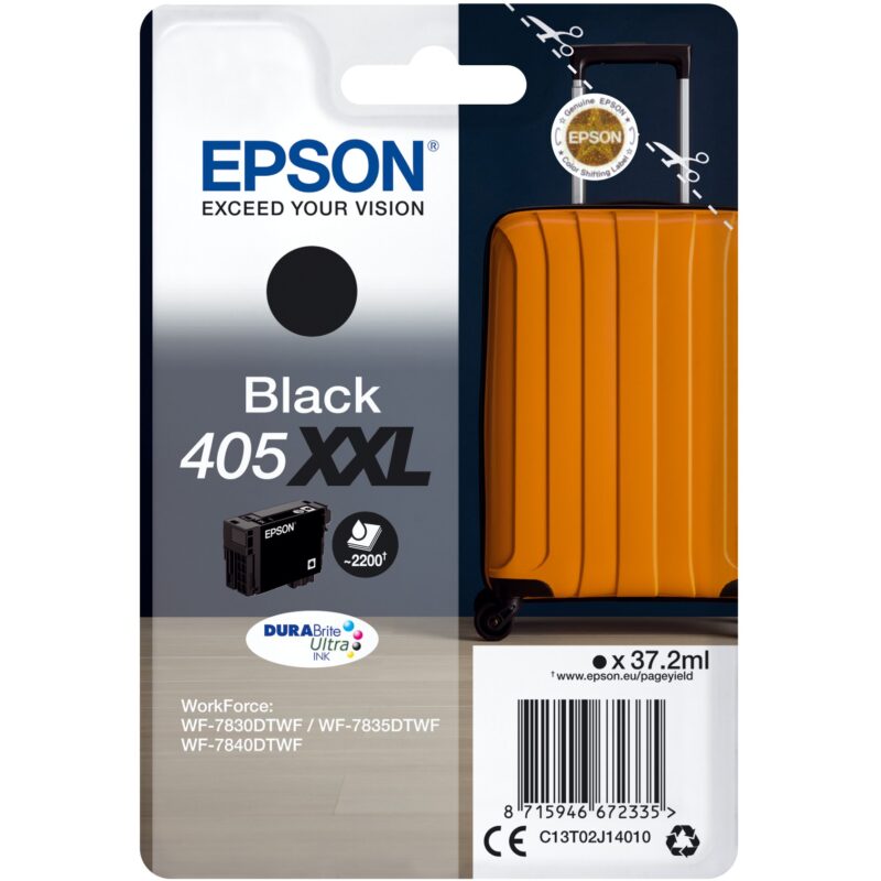 "Epson Tinte 405XXL C13T02J14010 Schwarz bis zu 2.200 Seiten"