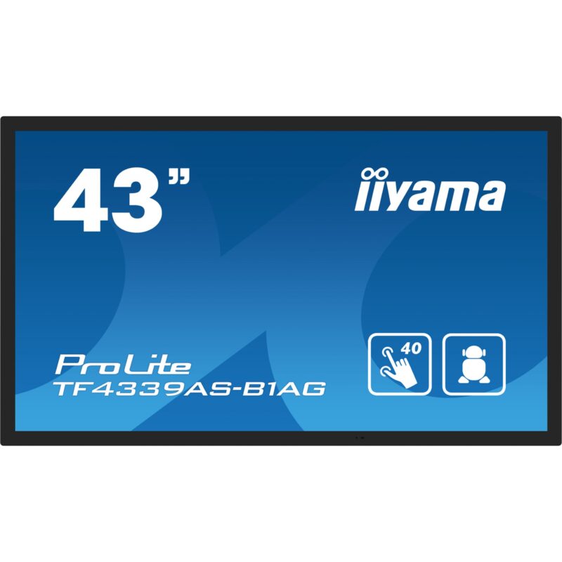 "IIYAMA 108cm (43"") TF4339AS-B1AG 16:9 M-Touch 2xHDMI+DP+USB"
