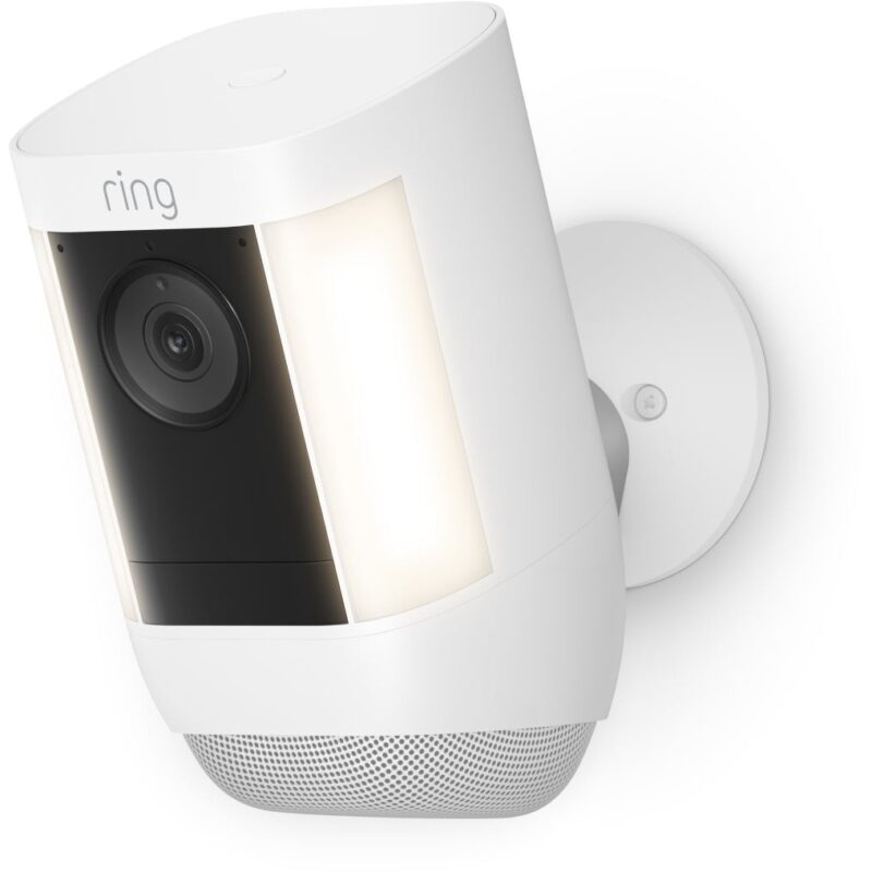 "Amazon Ring Spotlight Cam Pro Battery White"