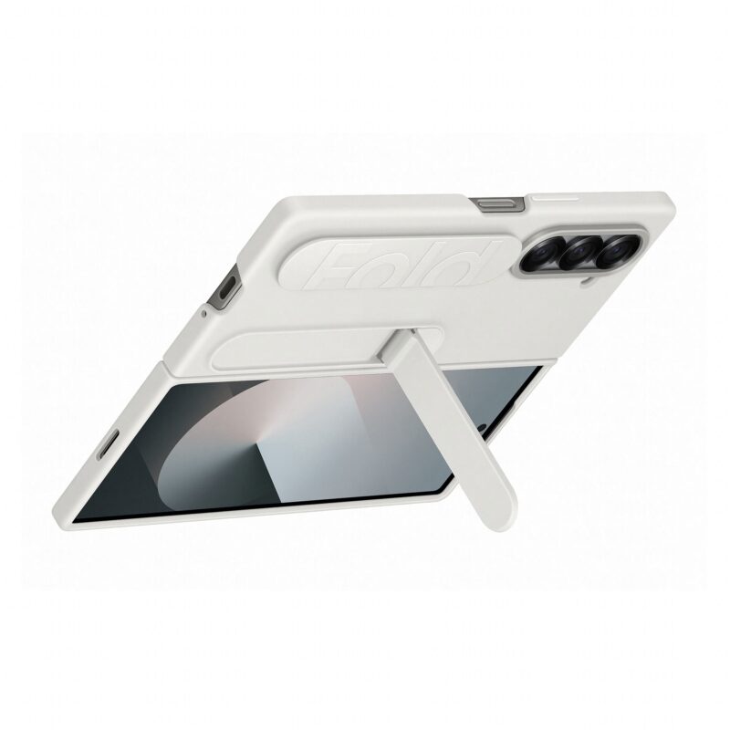 "Samsung Silicone Stand Case with Strap fr Galaxy Fold6. Wei"