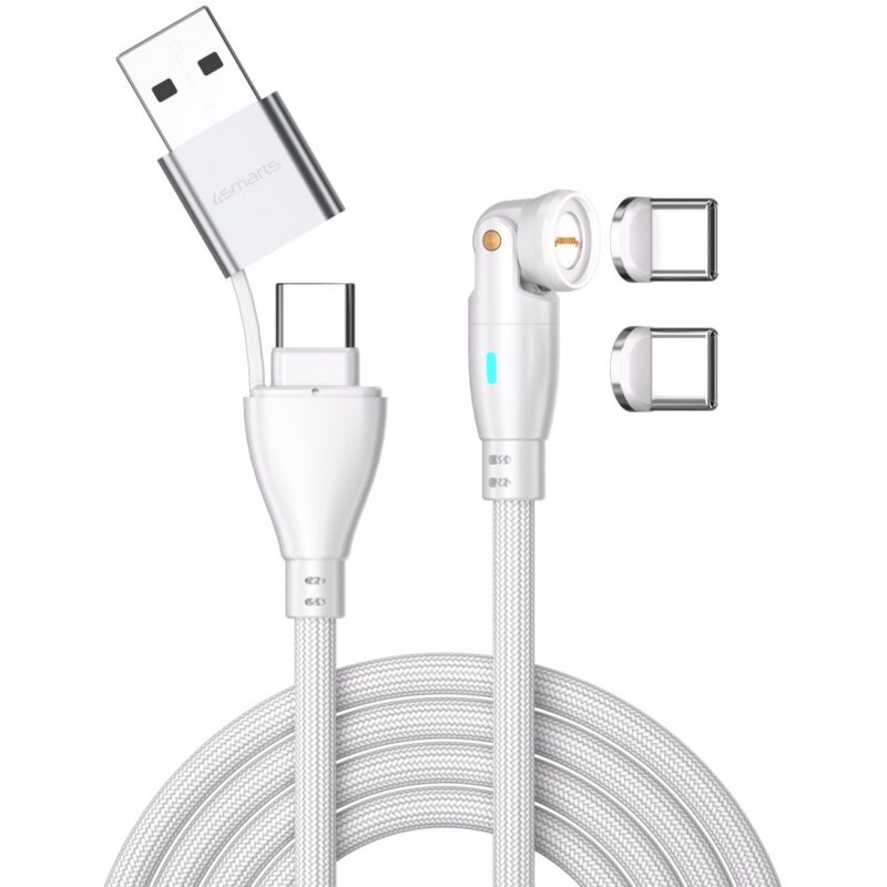 "4smarts USB-C/A 540 Magnetkabel GravityCord 100W 1.8m wei"