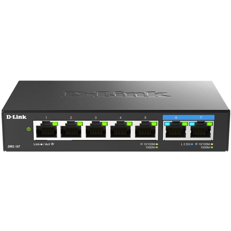 "D-Link DMS-107 7-Port Multi-Gigabit Unmanaged Switch"