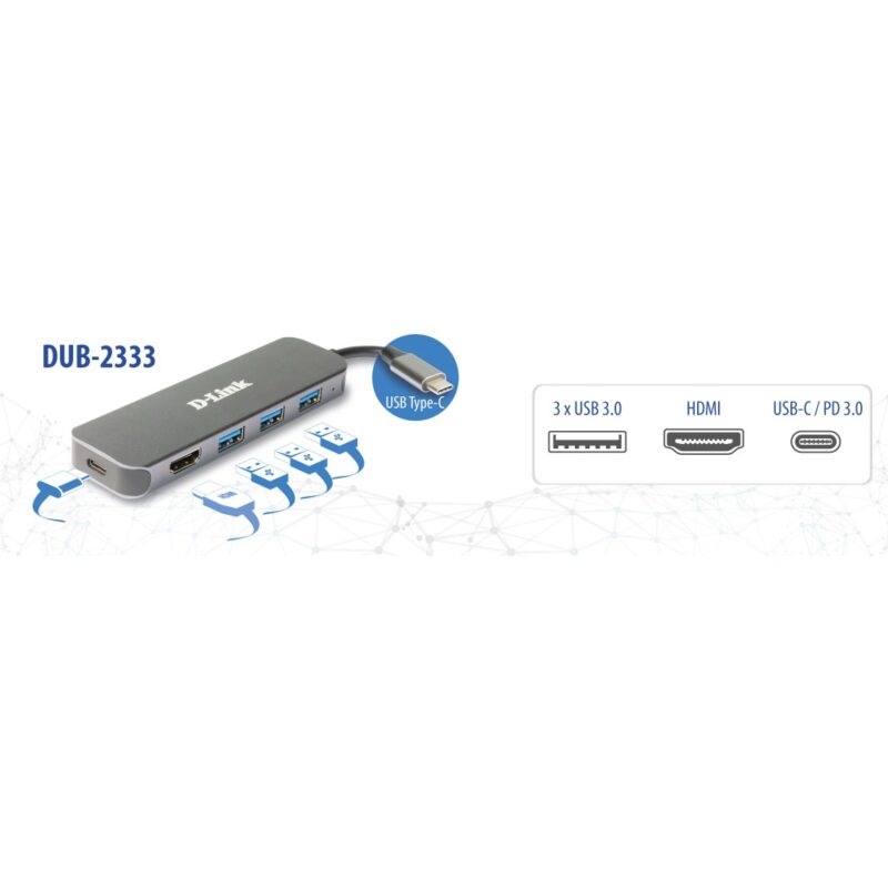 "D-Link DUB-2333 5-in-1 USB-C Hub HDMI/Power Delivery1x HDMI" – Bild 4