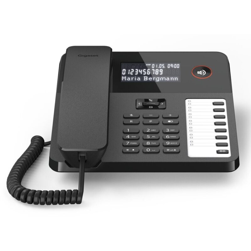 "GIGASET DESK 600 schwarz schnurgebundenes Tisch- und Wandtelefon LC-Display 7 Direktwahltasten Telefonbuch Hrgertekompatibel" – Bild 4