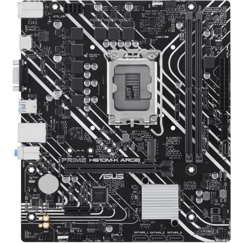 "MB ASUS PRIME H610M-K ARGB (Intel.1700.DDR5.mATX)"