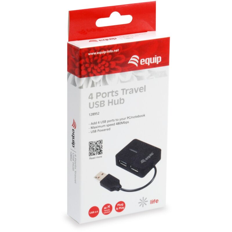 "Equip USB-Hub 4-Port 2.0 ->4x2.0 480Mbps o.Netzteil sw" – Bild 3