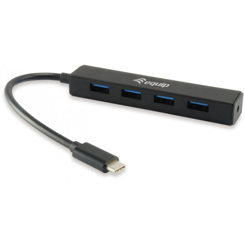 "Equip USB-Hub 4-Port 3.2/C->4x3.0 5Gbps o.Netzteil sw"