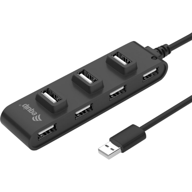 "Equip USB-Hub 7-Port 2.0 ->7x2.0 480Mbps o.Netzteil sw"