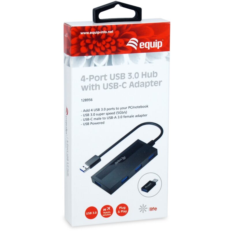 "Equip USB-Hub 4-Port 3.2 ->4x3.0 +USB-C Adp.5Gbps o.Netz.sw" – Bild 5