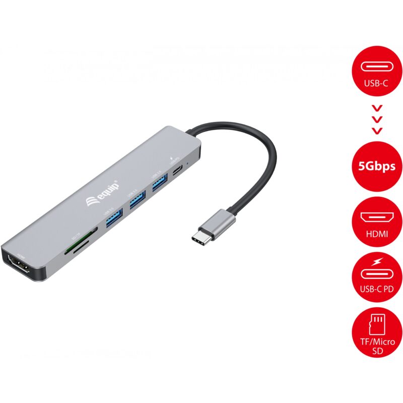 "Equip Dock USB-C->HDMI.3xUSB3.0.SD/TF.100WPD 25cm si" – Bild 6