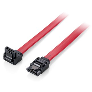 "Equip Flachkabel SATA 6Gbps 0.50m m. Metallclip gewinkelt Polybeutel"