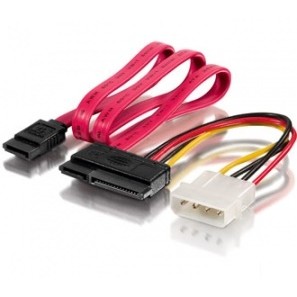 "Equip Stromkabel SATA 15+7pol Bu > 4pin+SATA 7pin St/B Polybeutel"