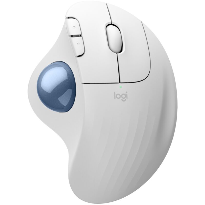 "Logitech ERGO M575S Wireless Trackball - Off White + Blue Ball"