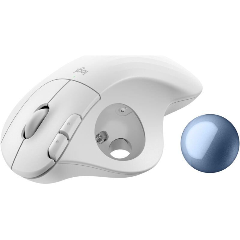 "Logitech ERGO M575S Wireless Trackball - Off White + Blue Ball" – Bild 6