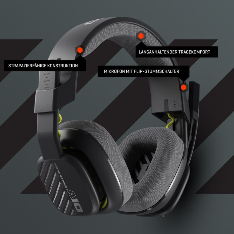 "Logitech Astro Gaming A10 Gen 2 Headset full size wired 3.5 mm jack black" – Bild 7