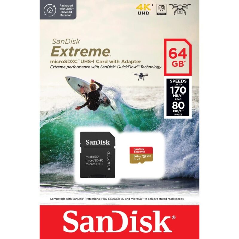 "CARD 64GB SanDisk Extreme microSDXC 170MB/s + Adapter" – Bild 4