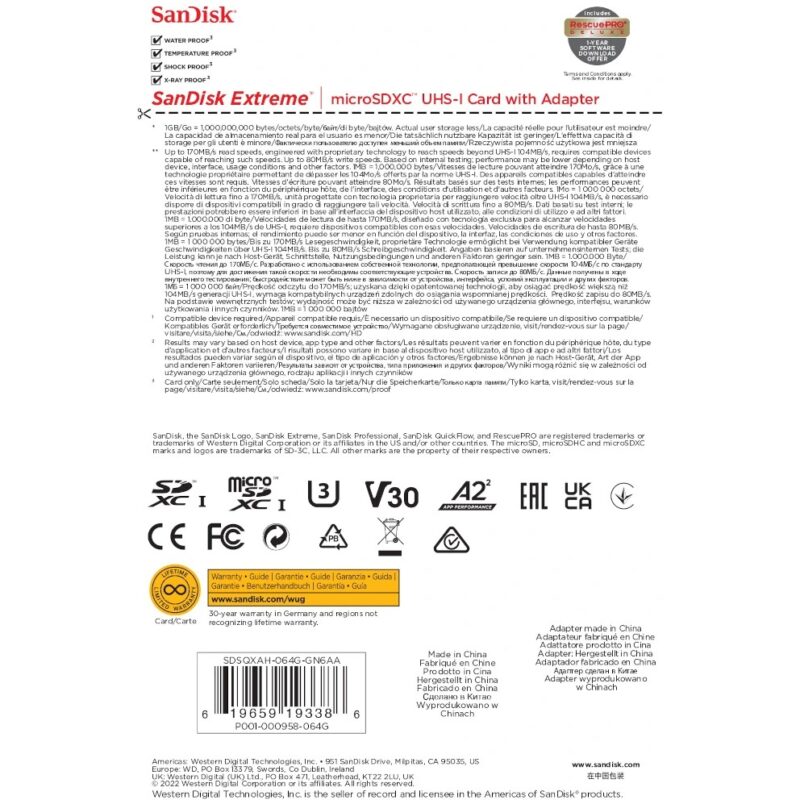 "CARD 64GB SanDisk Extreme microSDXC 170MB/s + Adapter" – Bild 5