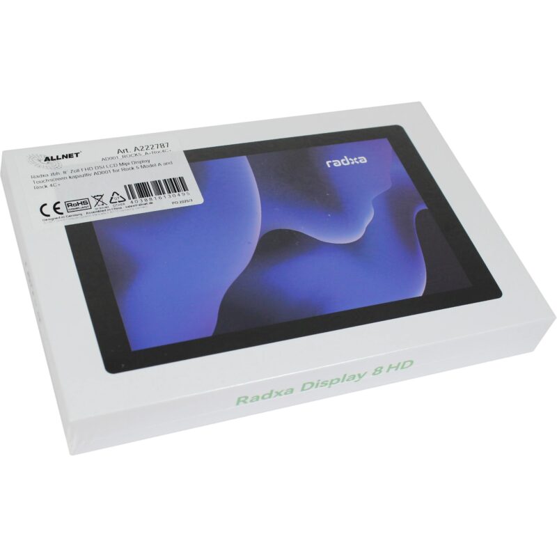 "ALLNET Radxa zbh. 8 Zoll FHD DSI LCD Mipi Display Touchscreen kapazitiv AD001 for Rock 5 Model A and Rock 4C+"
