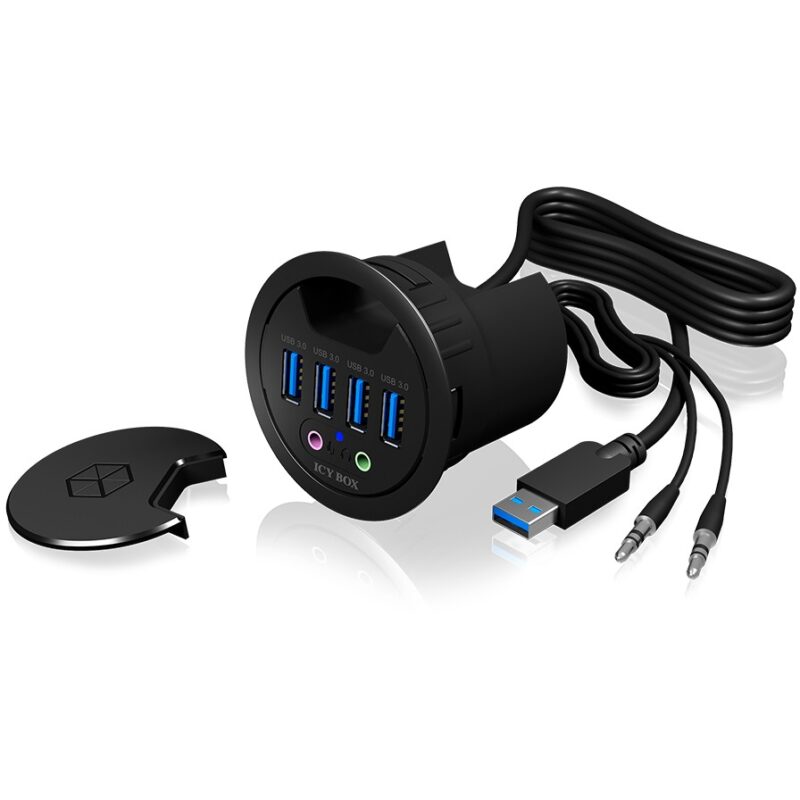 "HUB Tisch-Hub 4x USB 3.0 Type-A mit Audio Ein-/Ausgang ICY BOX" – Bild 5