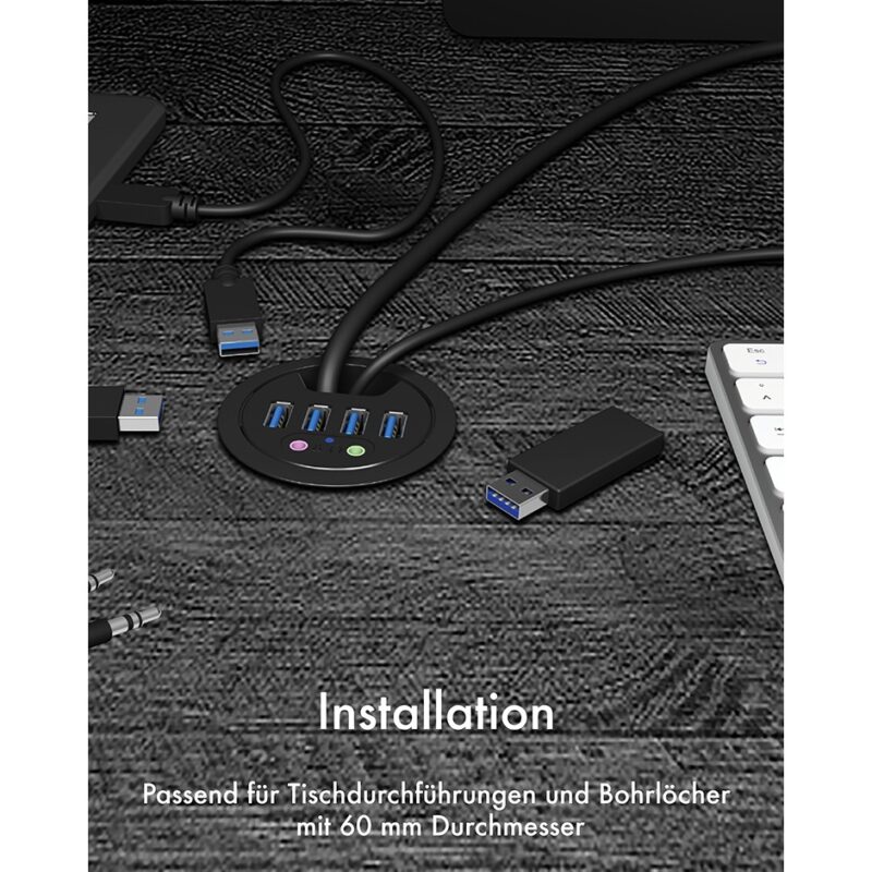 "HUB Tisch-Hub 4x USB 3.0 Type-A mit Audio Ein-/Ausgang ICY BOX" – Bild 11