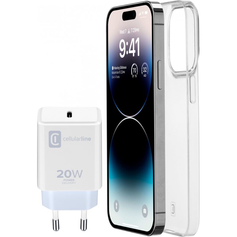 "Cellularline Starter Kit Charger+Case f. iPhone 14 Pro Max"