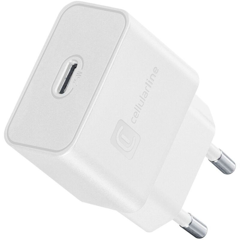 "Cellularline USB Typ-C Super Fast Travel Charger 25W White"