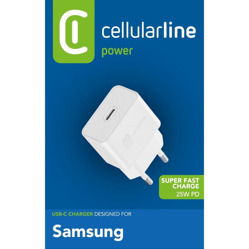"Cellularline USB Typ-C Super Fast Travel Charger 25W White" – Bild 3