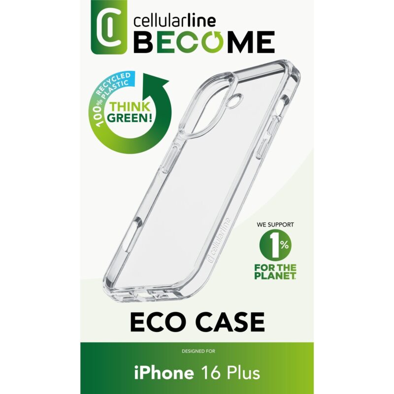 "Cellularline Become Eco Case iPhone 16 Plus Clear" – Bild 3