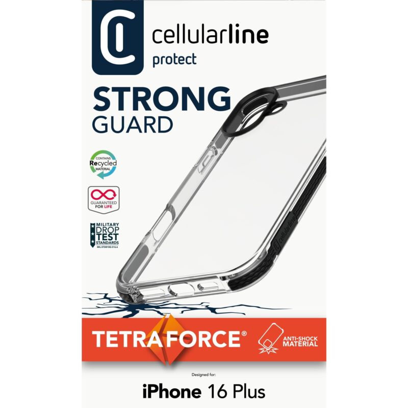 "Cellularline Strong Guard Case iPhone 16 Plus Clear" – Bild 6