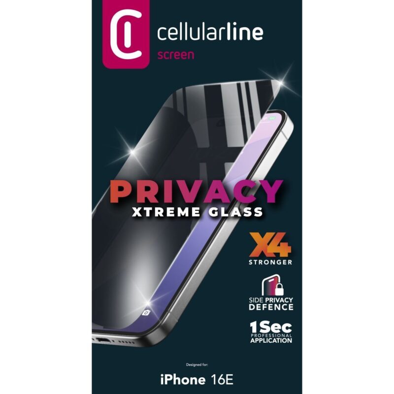 "Cellularline Xtreme Glass Privacy fr Apple iPhone 16e"