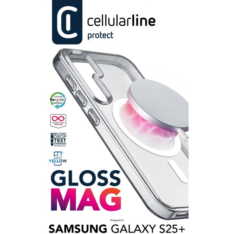 "Cellularline Gloss MagSafe Case MAG fr Samsung S25+ Clear" – Bild 3