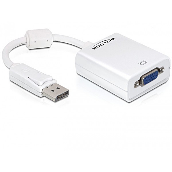 "DELOCK Adapter Displayport-St > VGA-Bu weiss"