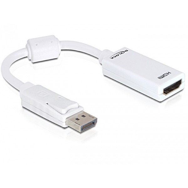 "DELOCK Adapter Displayport-St > HDMI-Bu weiss"